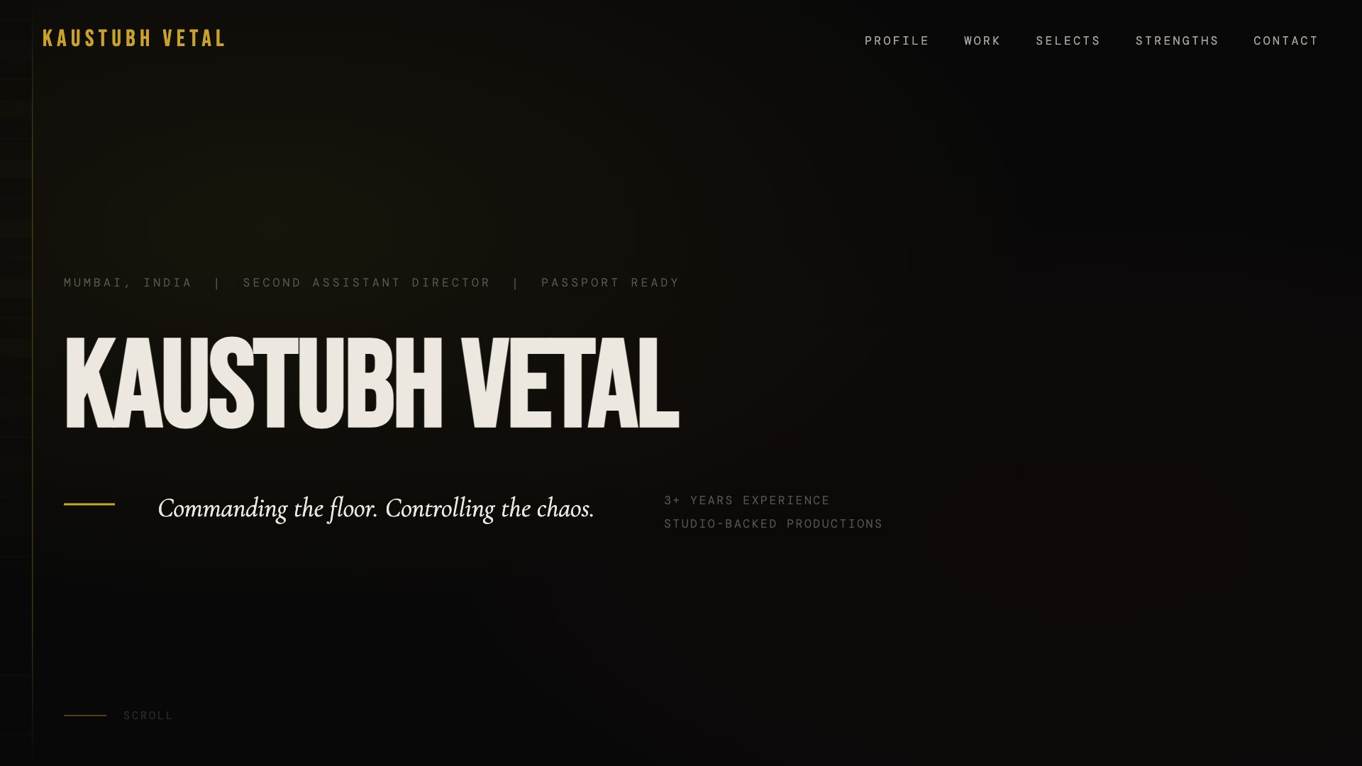 Cinema · Dark & Gold template preview