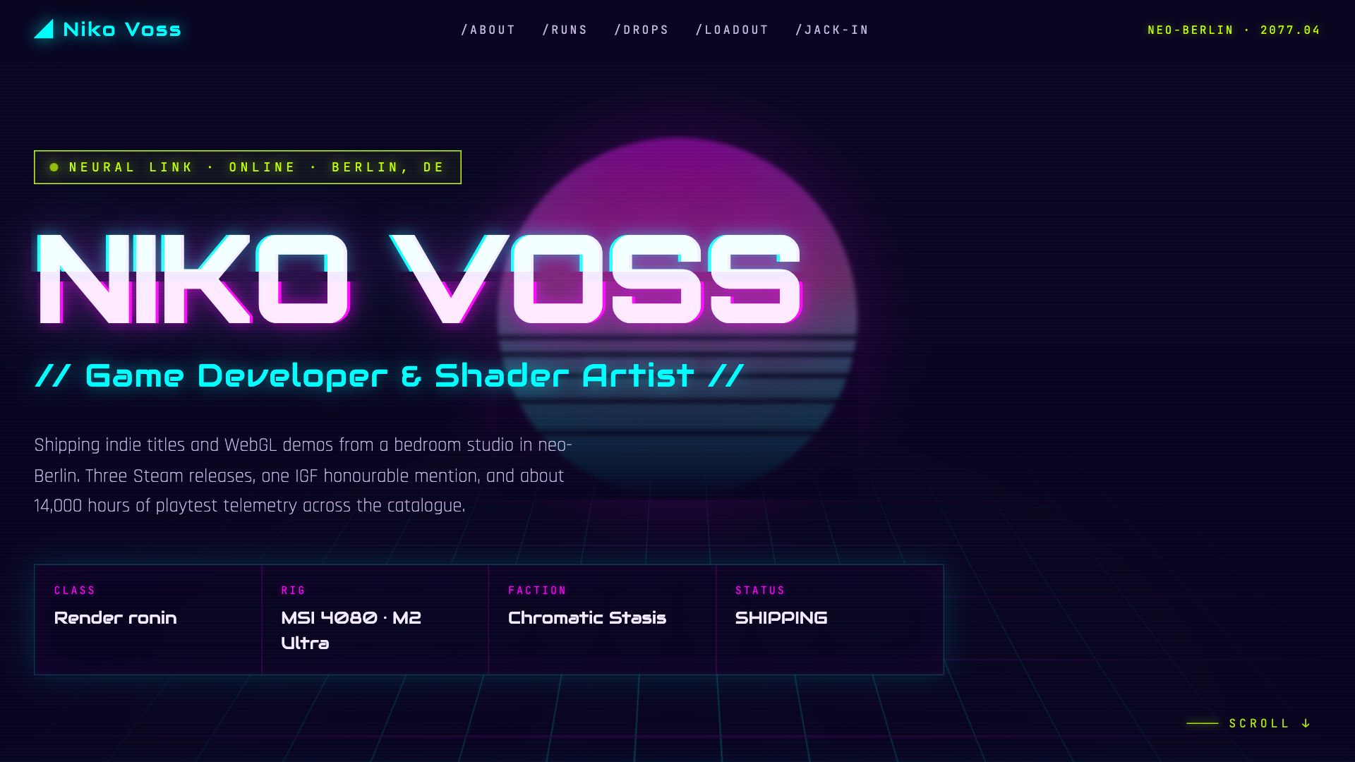 Neon Cyber template preview